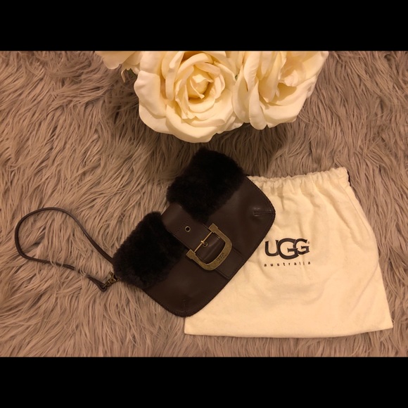 UGG Handbags - UGG leather and shearling wristlet